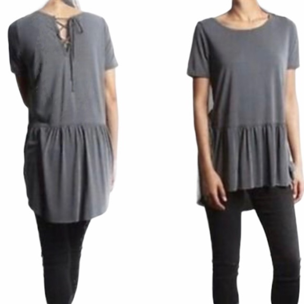 Anthropologie Mote Modal Knit Ruffle Tunic Top